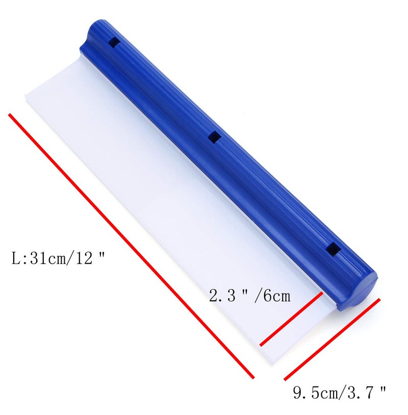 Forgrace Car Squeegee 12 Inch Flexible T-Bar Water Blade Silicone Squeegee for Car or Home Glass Blue Handle - Image 4